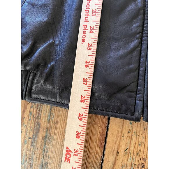 Hathaway Mens Black Leather Zip-Up Jacket Size XL Lightweight Vintage Style - Picture 7 of 11